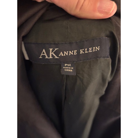 Anne Klein Women's Classic Black Trench Coat Belted Petite Medium Career - Picture 4 of 10